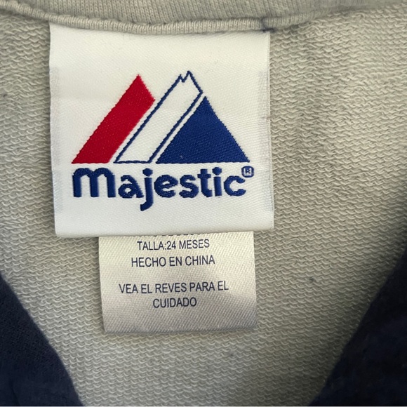 Majestic Yankees Hooded Jacket Authentic Team Colors Navy Gray Size 24 M… - Picture 4 of 8